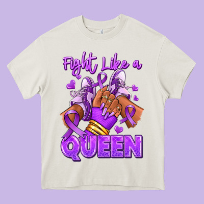 Heavy Core Tee fight like a queen lupus awareness afro girl sneak