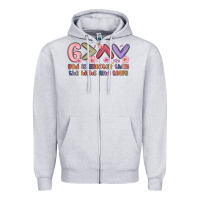 Heather Grey god is greater than the highs and lows Zipper Hoodie - MaliasSmallBusiness