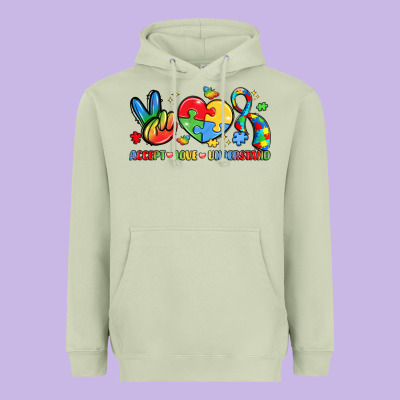 Accept Love Understand Heavyweight Hoodie Designed By Lillyallendesigns