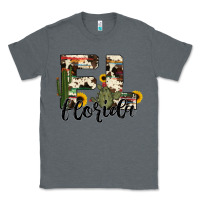 Charcoal Heather florida state cowhide serape cactus Classic Tee - RanaPortraitStore