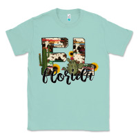 Seafoam florida state cowhide serape cactus Classic Tee - RanaPortraitStore