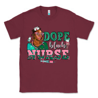 Burgundy afro  nurse dope black Classic Tee - AdoDesignShop