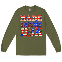 Army Green made in the usa Long Sleeve Tee - NancyCooperArtShop