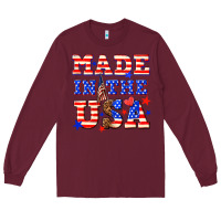 Burgundy made in the usa Long Sleeve Tee - NancyCooperArtShop