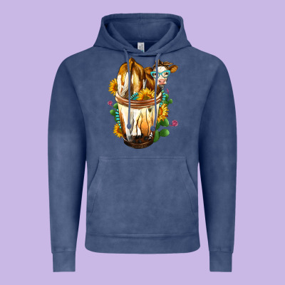 Simmental Cow Bobba Cup Vintage Hoodie Designed By Fadigitalartstudio