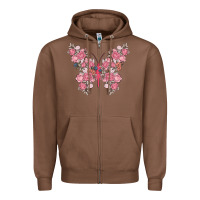 Chestnut floral butterfly Zipper Hoodie - MaliasSmallBusiness