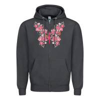 Smoke floral butterfly Zipper Hoodie - MaliasSmallBusiness
