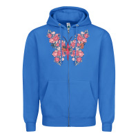 True Royal floral butterfly Zipper Hoodie - MaliasSmallBusiness