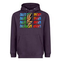 Plum autism mom lightning bolt Heavyweight Hoodie - LillyAllenDesigns