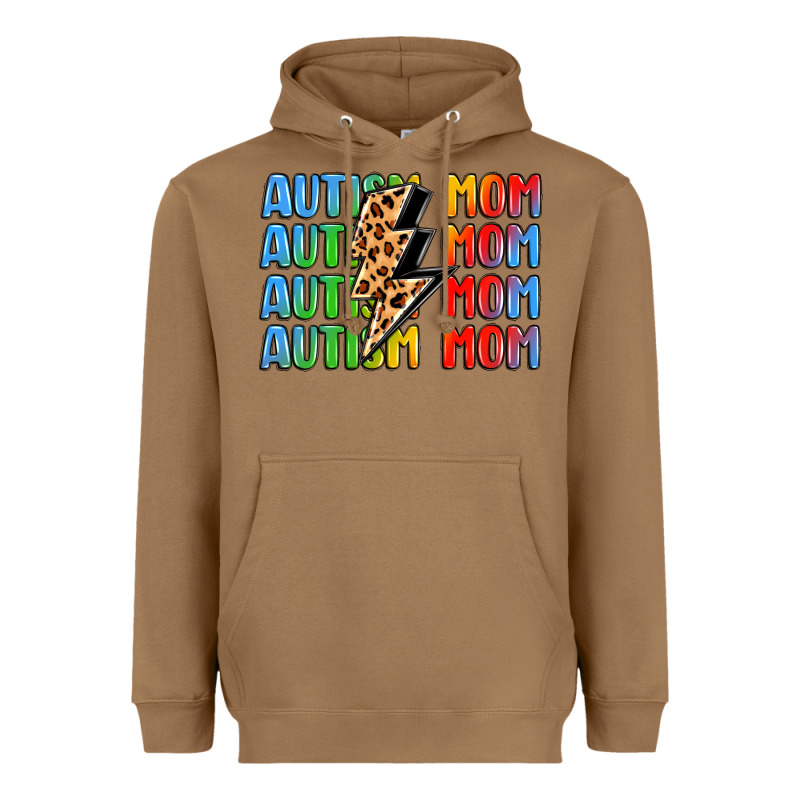 Autism Mom Lightning Bolt Heavyweight Hoodie by LillyAllenDesigns | Teevron