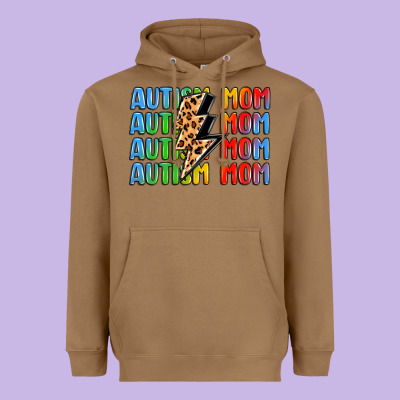 Autism Mom Lightning Bolt Heavyweight Hoodie Designed By Lillyallendesigns