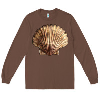 Chestnut Japanese Scallop Shell Long Sleeve Tee - LillyAllenDesigns
