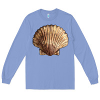 Colony Blue Japanese Scallop Shell Long Sleeve Tee - LillyAllenDesigns