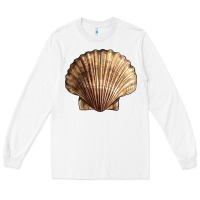 White Japanese Scallop Shell Long Sleeve Tee - LillyAllenDesigns