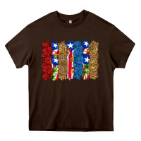Chocolate Brown puerto rico republic brushstrokes Heavy Core Tee - RanaPortraitStore