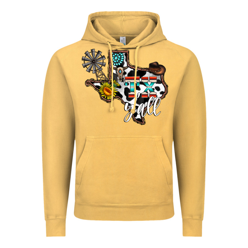 Tx Yall Western Vintage Hoodie by CowhideDigitalArt | Teevron