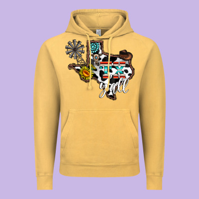 Tx Yall Western Vintage Hoodie Designed By Cowhidedigitalart