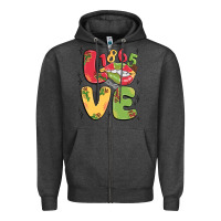 Charcoal Heather love juneteenth lips Zipper Hoodie - MaliasSmallBusiness