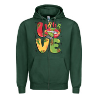 Sports Green love juneteenth lips Zipper Hoodie - MaliasSmallBusiness