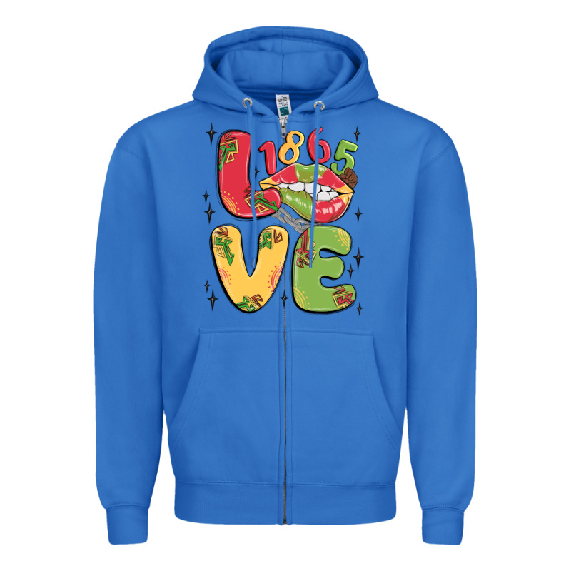 Love Juneteenth Lips Zipper Hoodie by MaliasSmallBusiness | Teevron