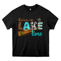 Black living on lake time Heavy Core Tee - texasbilliewilder
