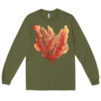 Army Green pink venus fan sea coral Long Sleeve Tee - LillyAllenDesigns