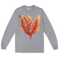 Heather Grey pink venus fan sea coral Long Sleeve Tee - LillyAllenDesigns