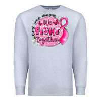 Heather Grey breast cancer awareness we fight together Premium Sweatshirt - LillyAllenDesigns