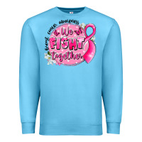 Ocean Blue breast cancer awareness we fight together Premium Sweatshirt - LillyAllenDesigns