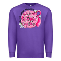 Purple breast cancer awareness we fight together Premium Sweatshirt - LillyAllenDesigns