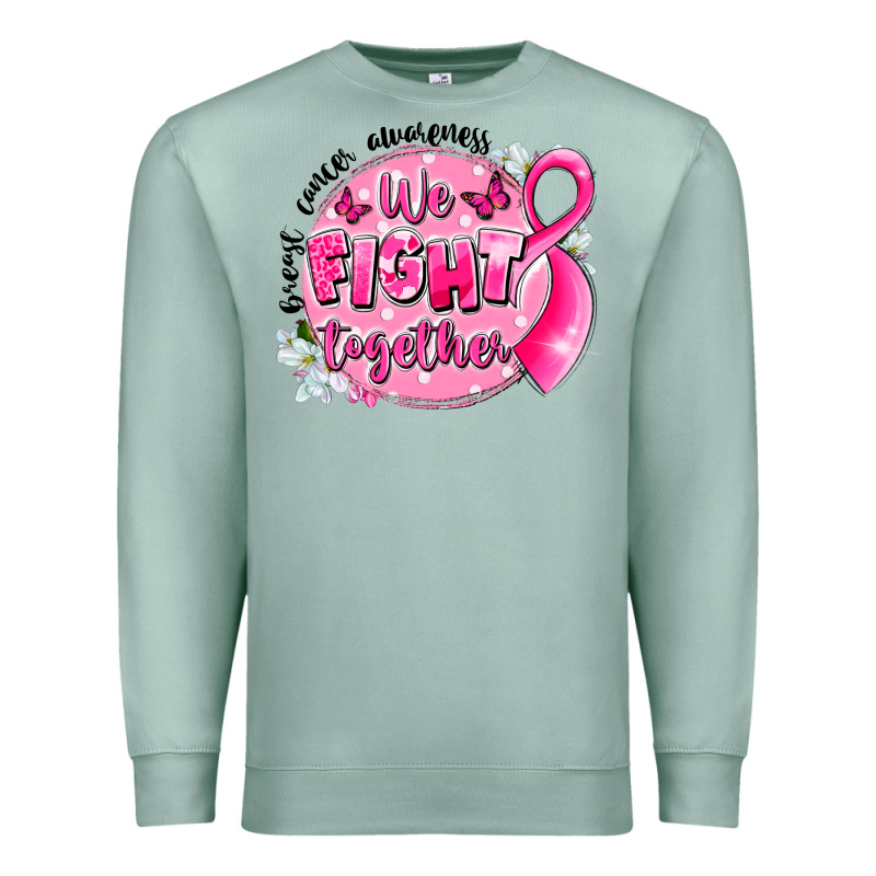 Breast Cancer Awareness We Fight Together Premium Sweatshirt by LillyAllenDesigns | Teevron