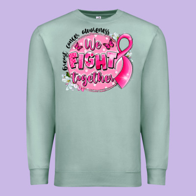 Breast Cancer Awareness We Fight Together Premium Sweatshirt Designed By Lillyallendesigns