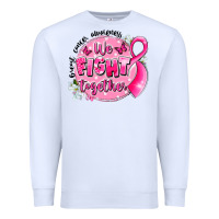 White breast cancer awareness we fight together Premium Sweatshirt - LillyAllenDesigns