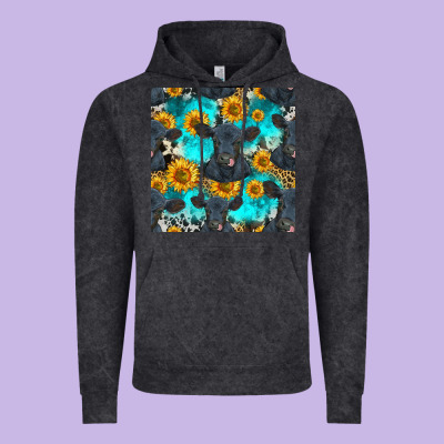 Black Angus And Sunflowers Seamless Pattern Vintage Hoodie Designed By Hra Design Shop