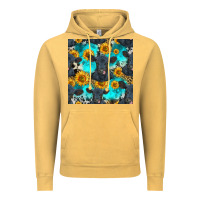 Vintage Mustard black angus and sunflowers seamless pattern Vintage Hoodie - HRA Design Shop