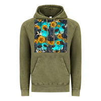 Vintage Olive black angus and sunflowers seamless pattern Vintage Hoodie - HRA Design Shop
