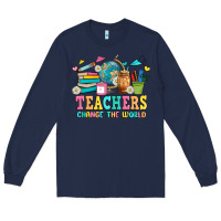 Navy custom teacher Long Sleeve Tee - JahusDesignShop