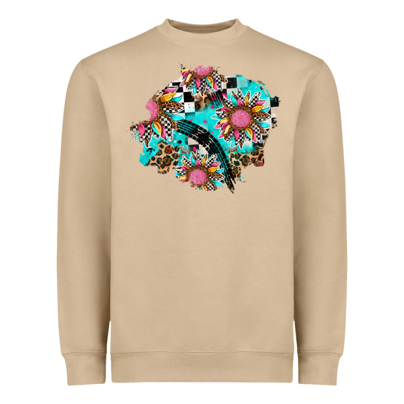 Race Sunflower Patches Heavyweight Sweatshirt by AdoDesignShop | Teevron