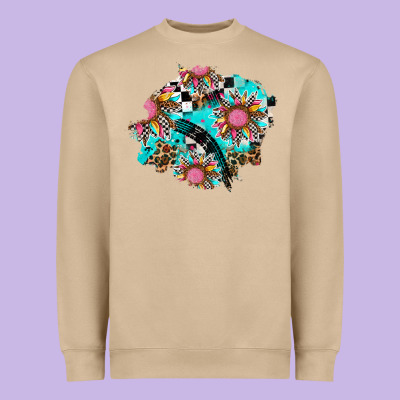Race Sunflower Patches Heavyweight Sweatshirt Designed By Adodesignshop