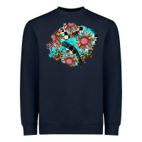 Navy race sunflower patches Heavyweight Sweatshirt - AdoDesignShop