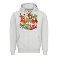 Dove Grey 1865 juneteenth lips Zipper Hoodie - MaliasSmallBusiness