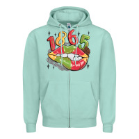 Seafoam 1865 juneteenth lips Zipper Hoodie - MaliasSmallBusiness