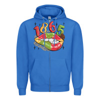 True Royal 1865 juneteenth lips Zipper Hoodie - MaliasSmallBusiness