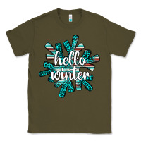 Army Green hello winter Classic Tee - AdoDesignShop