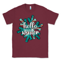 Burgundy hello winter Classic Tee - AdoDesignShop