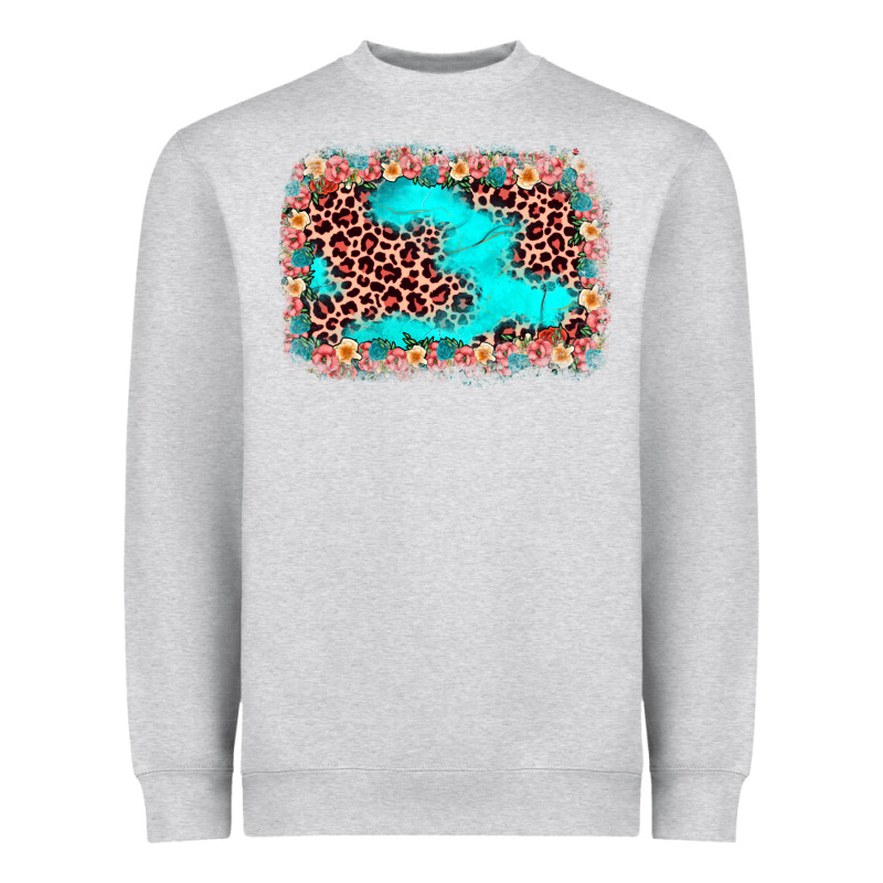 Easter Leopard Turquoise Background Heavyweight Sweatshirt by JahusDesignShop | Teevron