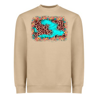 Mushroom easter Leopard turquoise background Heavyweight Sweatshirt - JahusDesignShop