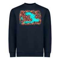 Navy easter Leopard turquoise background Heavyweight Sweatshirt - JahusDesignShop