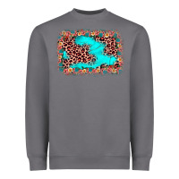 Storm easter Leopard turquoise background Heavyweight Sweatshirt - JahusDesignShop