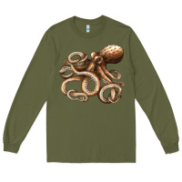 Army Green octopus Long Sleeve Tee - LillyAllenDesigns